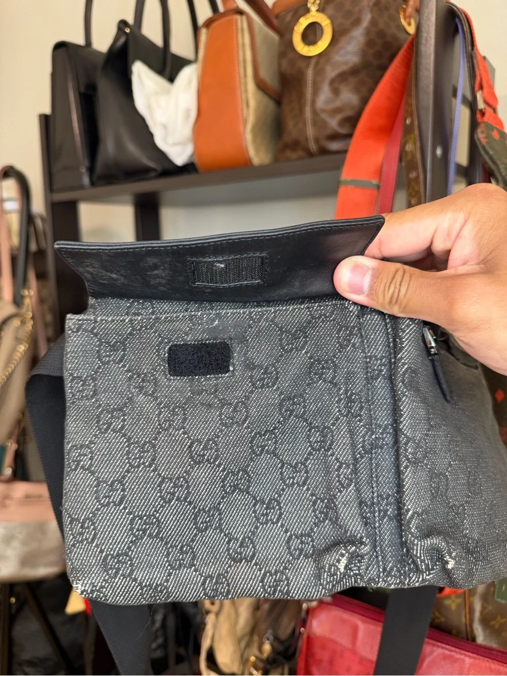 GUCCI
Black GG Denim Canvas Web Waist Belt Bag - Picture 5 of 12